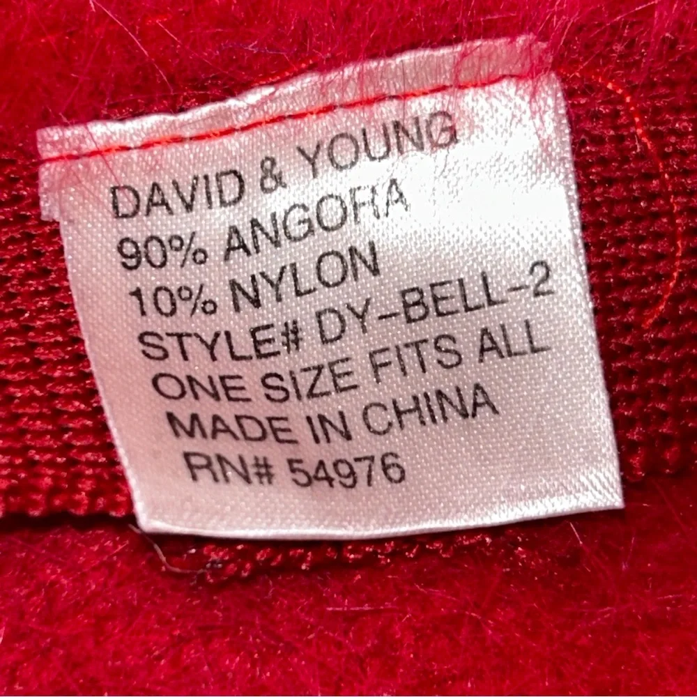 David & Young Angora Elegant Red Women's Winter Warm‎ Bucket Hat OS
